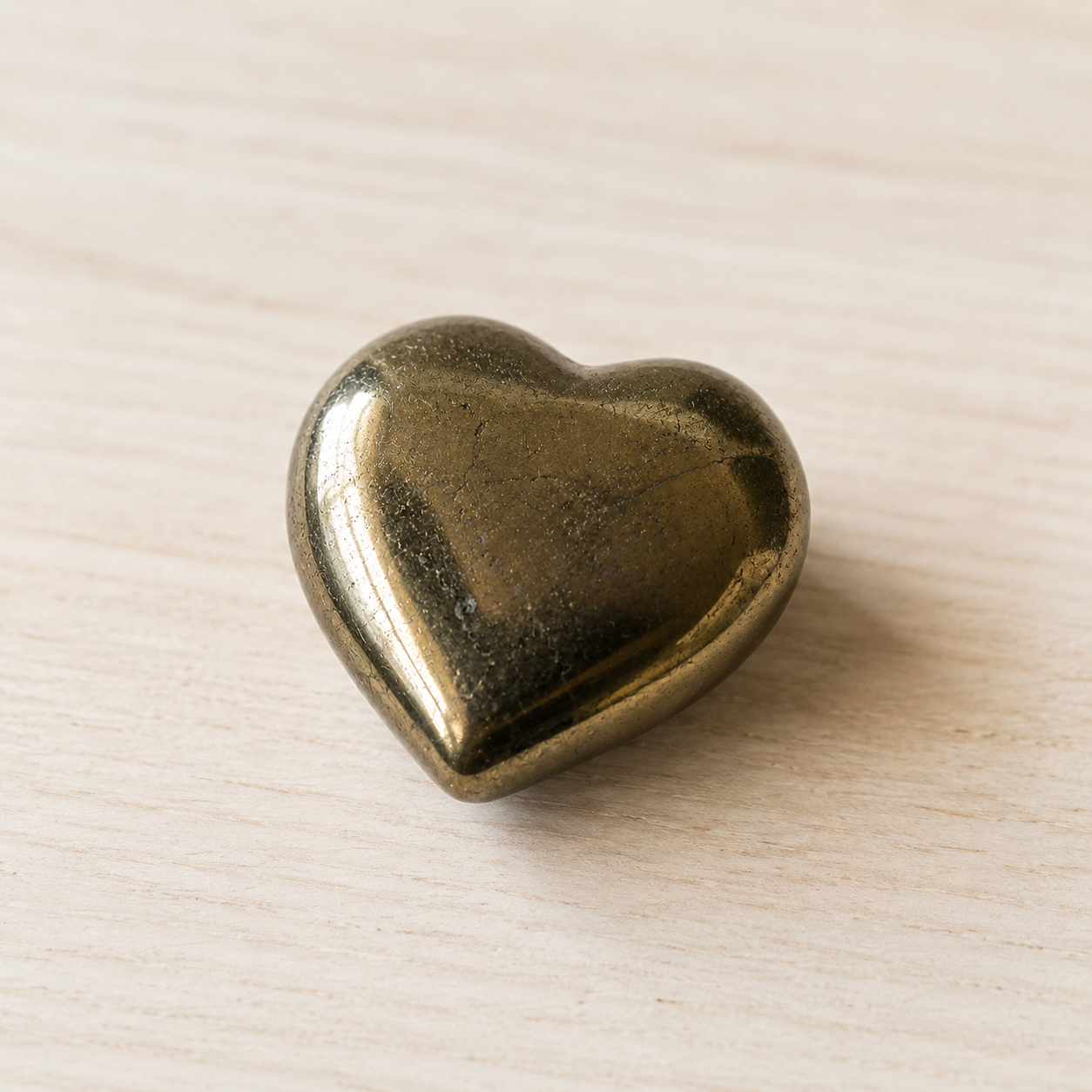 Pyrite Heart Crystal, Puffy Mini 1 Inch Pocket Crystal Heart  DestGlow