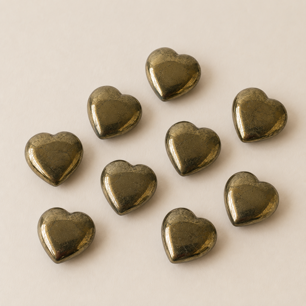 Pyrite Heart Crystal, Puffy Mini 1 Inch Pocket Crystal Heart