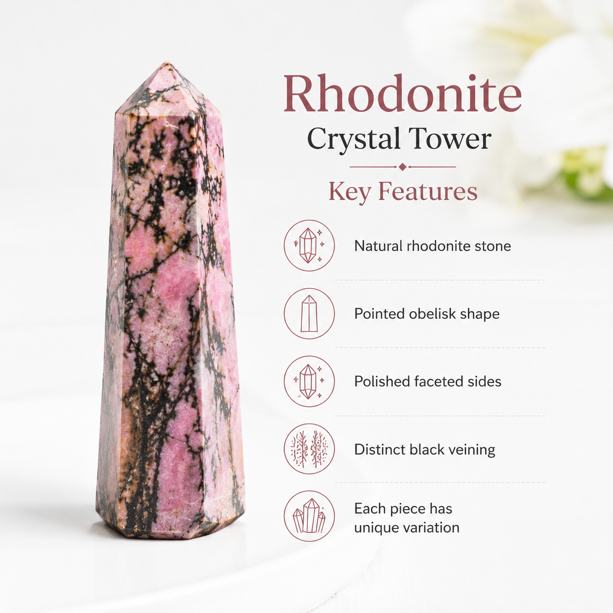 Rhodonite Tower Point (Codependency and Self-Destruction)  DestGlow