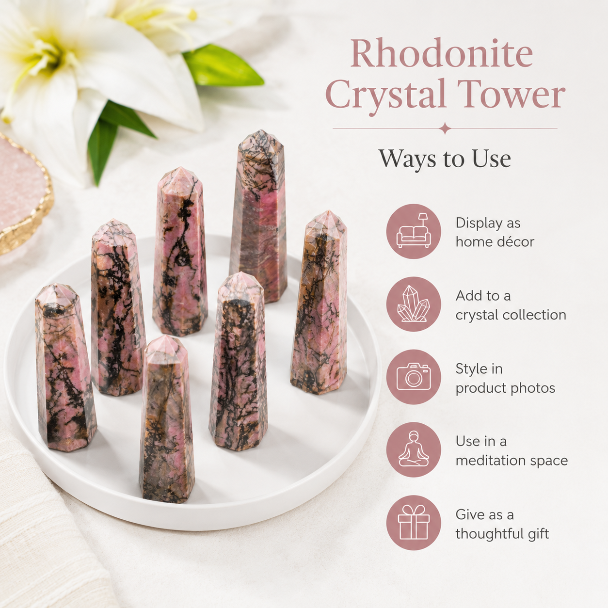 Rhodonite Tower Point (Codependency and Self-Destruction)  DestGlow