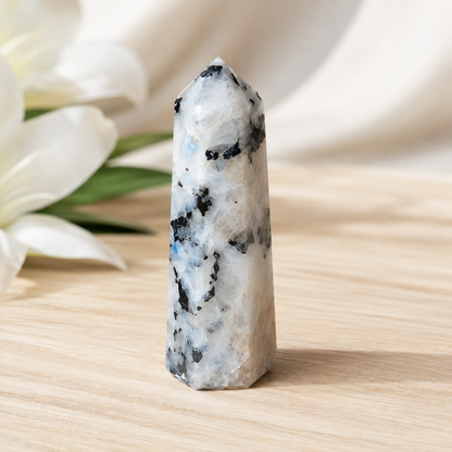 Rainbow Moonstone Tower Point (Creativity and Compassion)