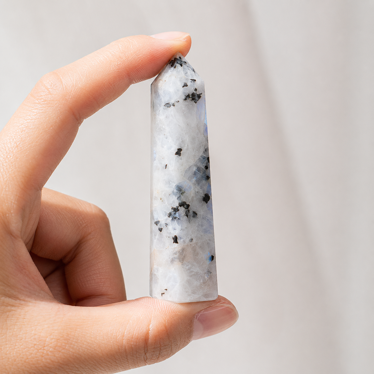 Rainbow Moonstone Tower Point (Creativity and Compassion)  DestGlow