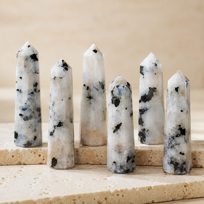 Rainbow Moonstone Tower Point (Creativity and Compassion)