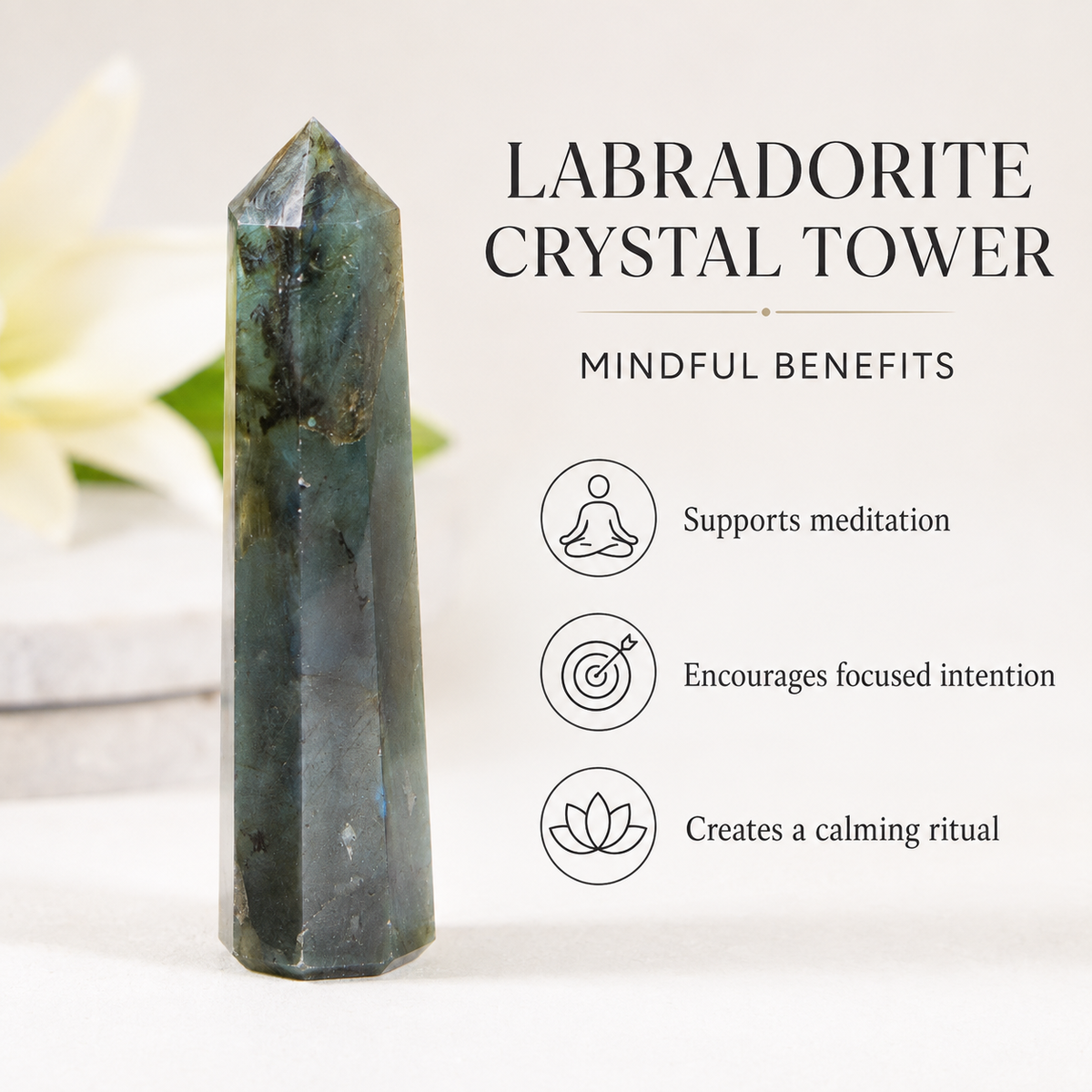Labradorite Tower Point ( Intuition and Spiritual Enlightenment)  DestGlow