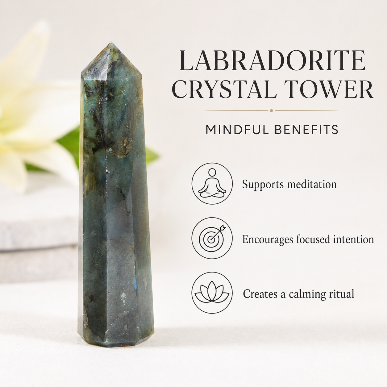Labradorite Tower Point ( Intuition and Spiritual Enlightenment)  DestGlow