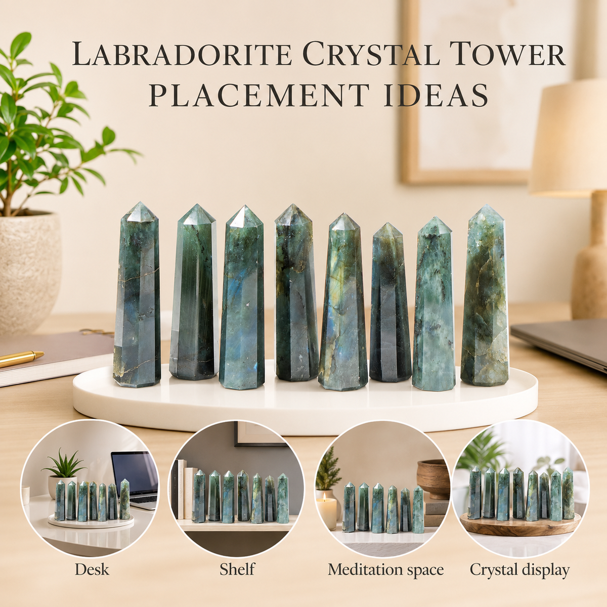 Labradorite Tower Point ( Intuition and Spiritual Enlightenment)  DestGlow