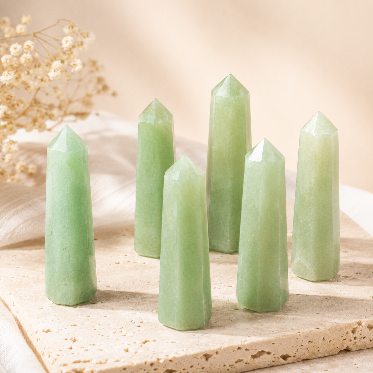 Green Aventurine Tower Point (Leadership and Good Fortune)  DestGlow