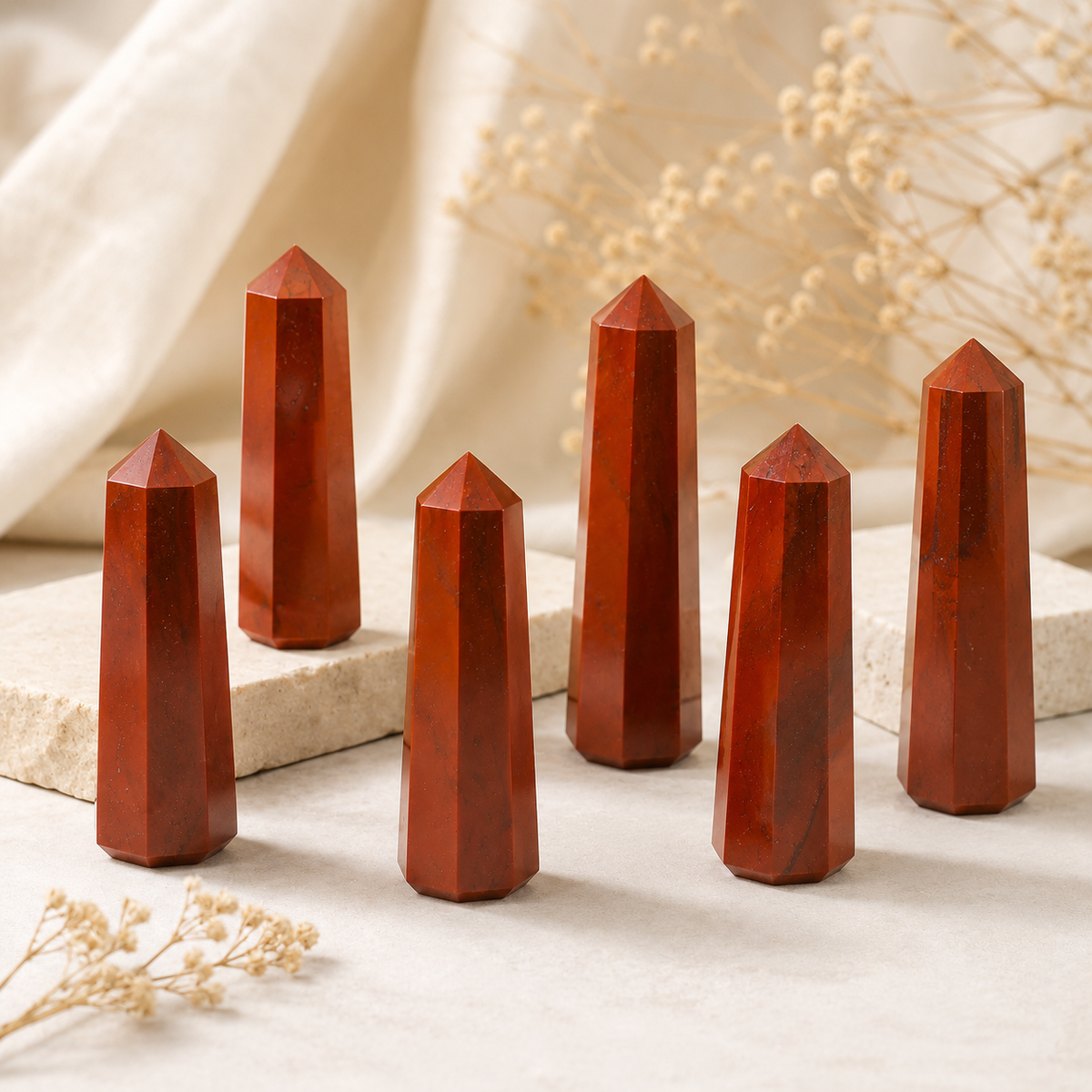 Red Jasper Tower USA (Tranquility and Sense of Grounding)  DestGlow