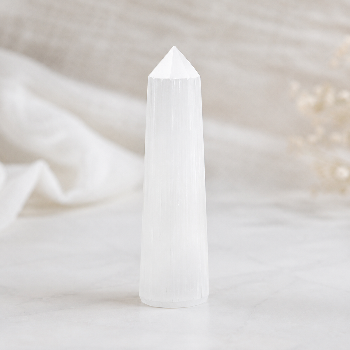 Selenite Tower Point (Insight and Flexibility)  DestGlow