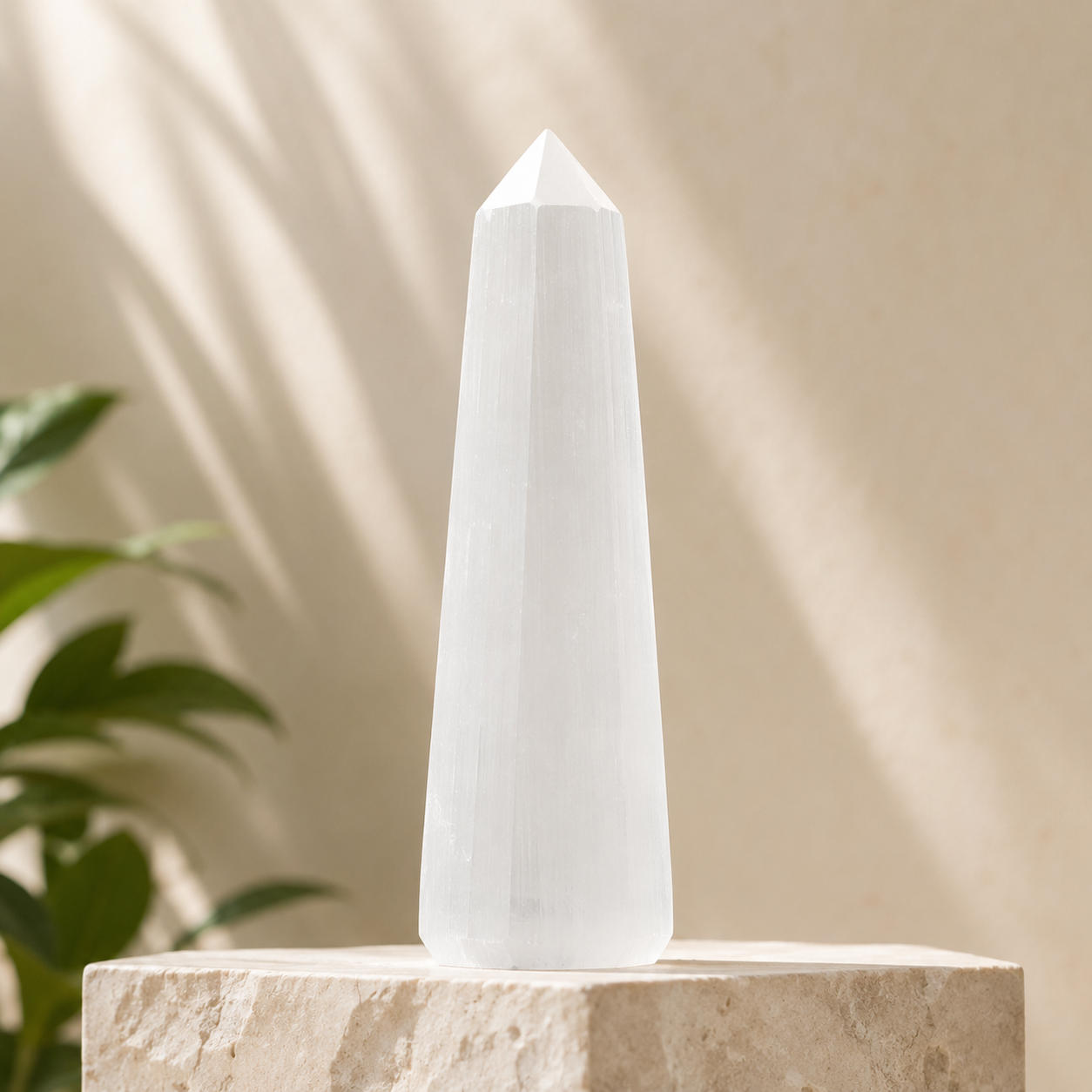 Selenite Tower Point (Insight and Flexibility)  DestGlow