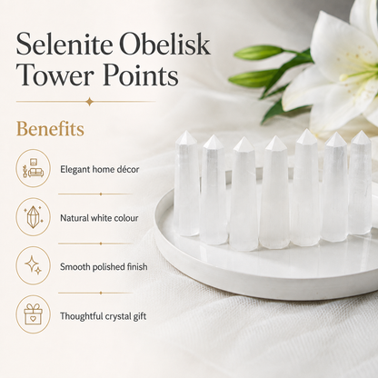 Selenite Tower Point (Insight and Flexibility)  DestGlow