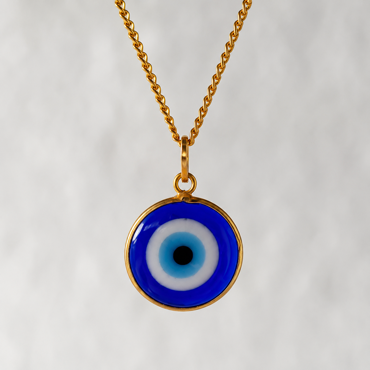 PERIMADE Turkish Evil Eye Pendant Necklace Charm, Blue Glass Evil Eye Bracelet Electroplated Gold Charm  DestGlow