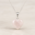Rose Quartz Heart Pendant, Heart Shaped Stone Rose Quartz Pendants.  DestGlow
