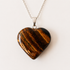 Real Tiger Eye Crystal Heart Pendant, Genuine Heart Shaped Necklaces  DestGlow