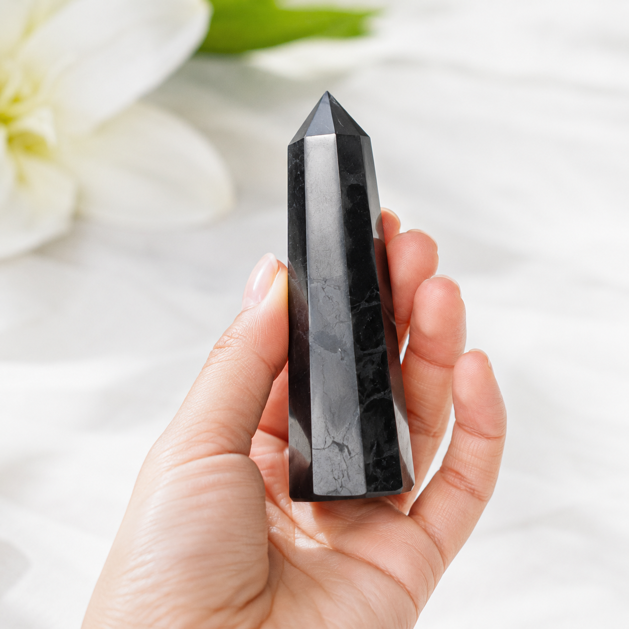 Black Tourmaline Tower Point (Balance and Security)  DestGlow