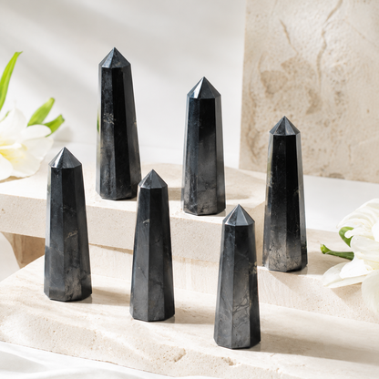 Black Tourmaline Tower Point (Balance and Security)  DestGlow