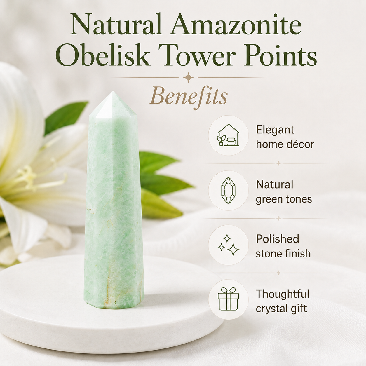 Amazonite Tower Point (Anxiety and Clarity)  DestGlow