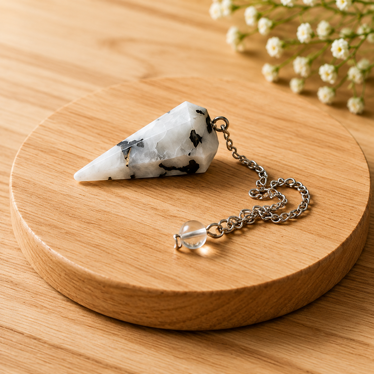 Rainbow Moonstone Pendulum (Growth and Inspiration )  DestGlow
