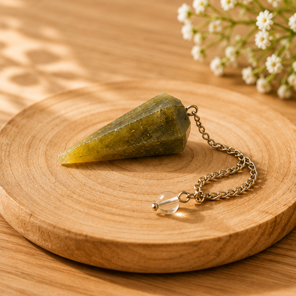Green Aventurine Pendulum (Cleansing and Stress Relief)  DestGlow
