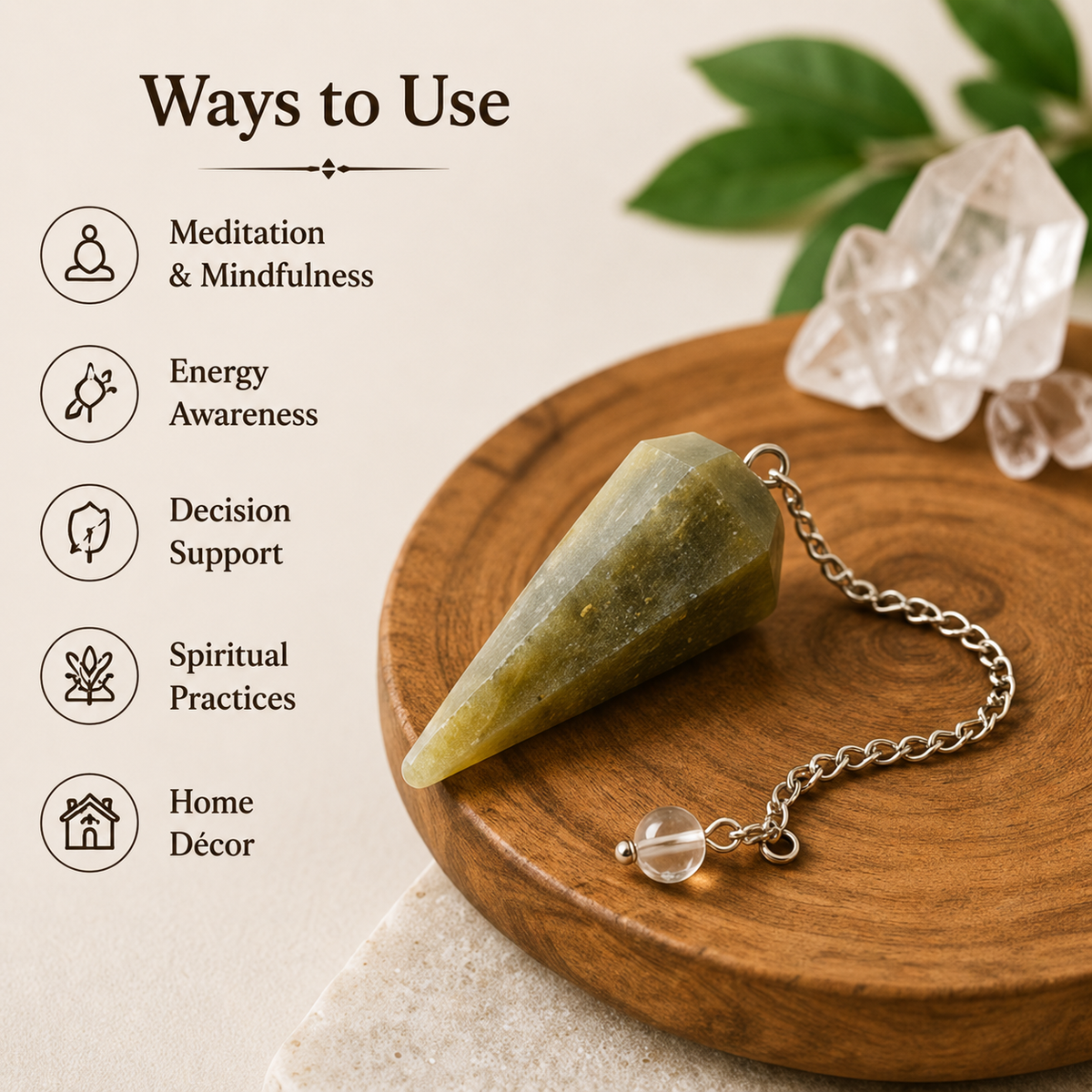 Green Aventurine Pendulum (Cleansing and Stress Relief)