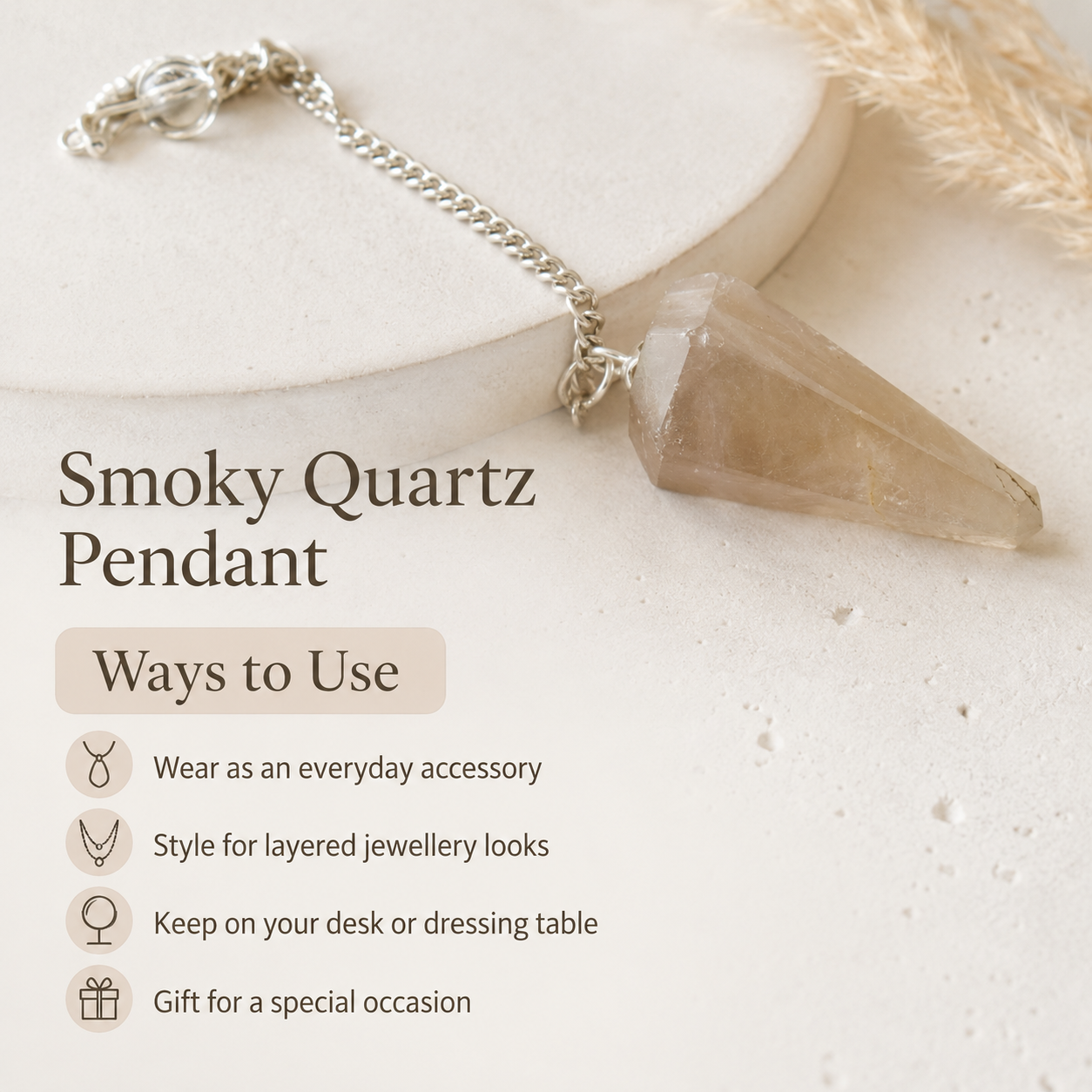 Smokey Quartz Pendulum (Expanded Awareness and Channeling)  DestGlow