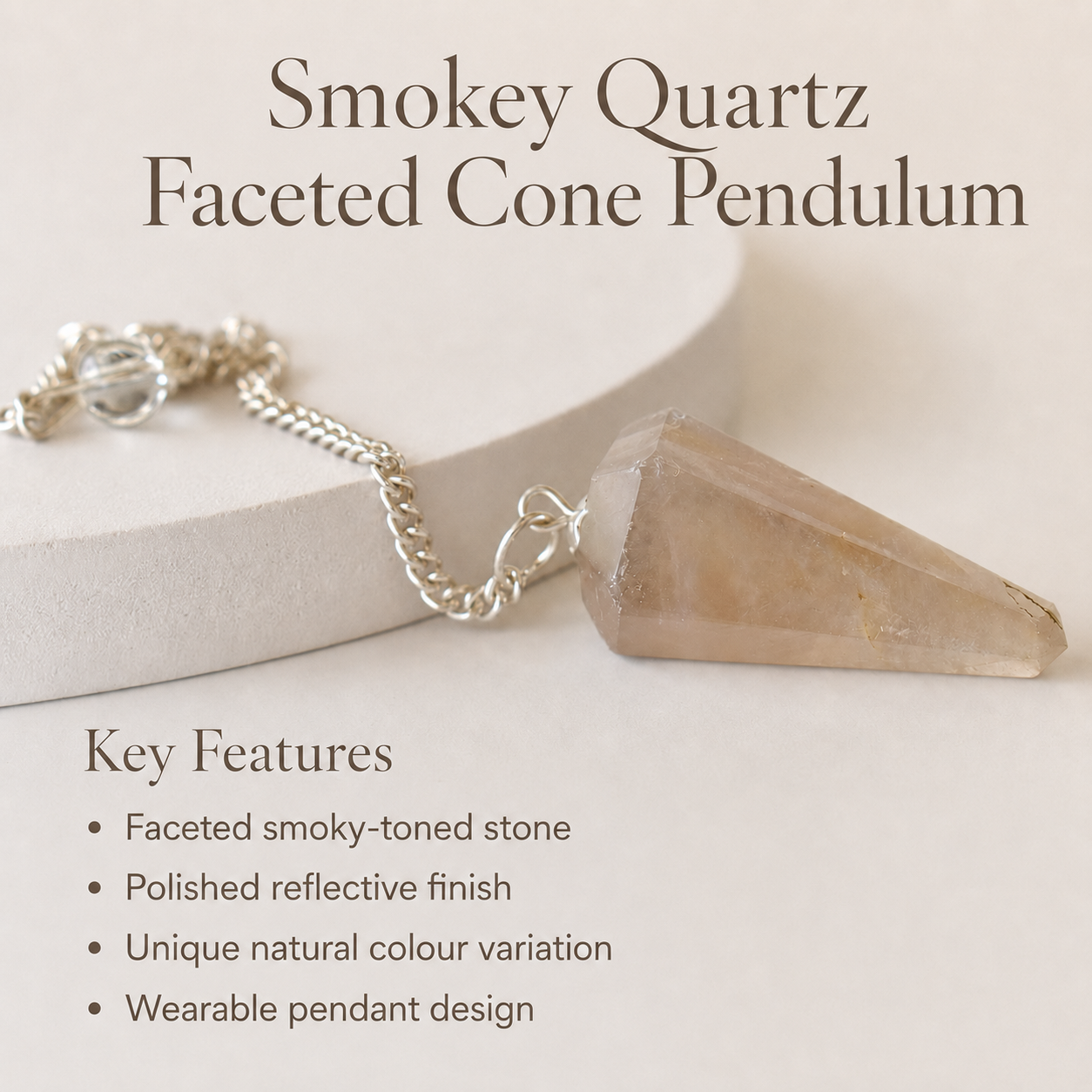 Smokey Quartz Pendulum (Expanded Awareness and Channeling)  DestGlow