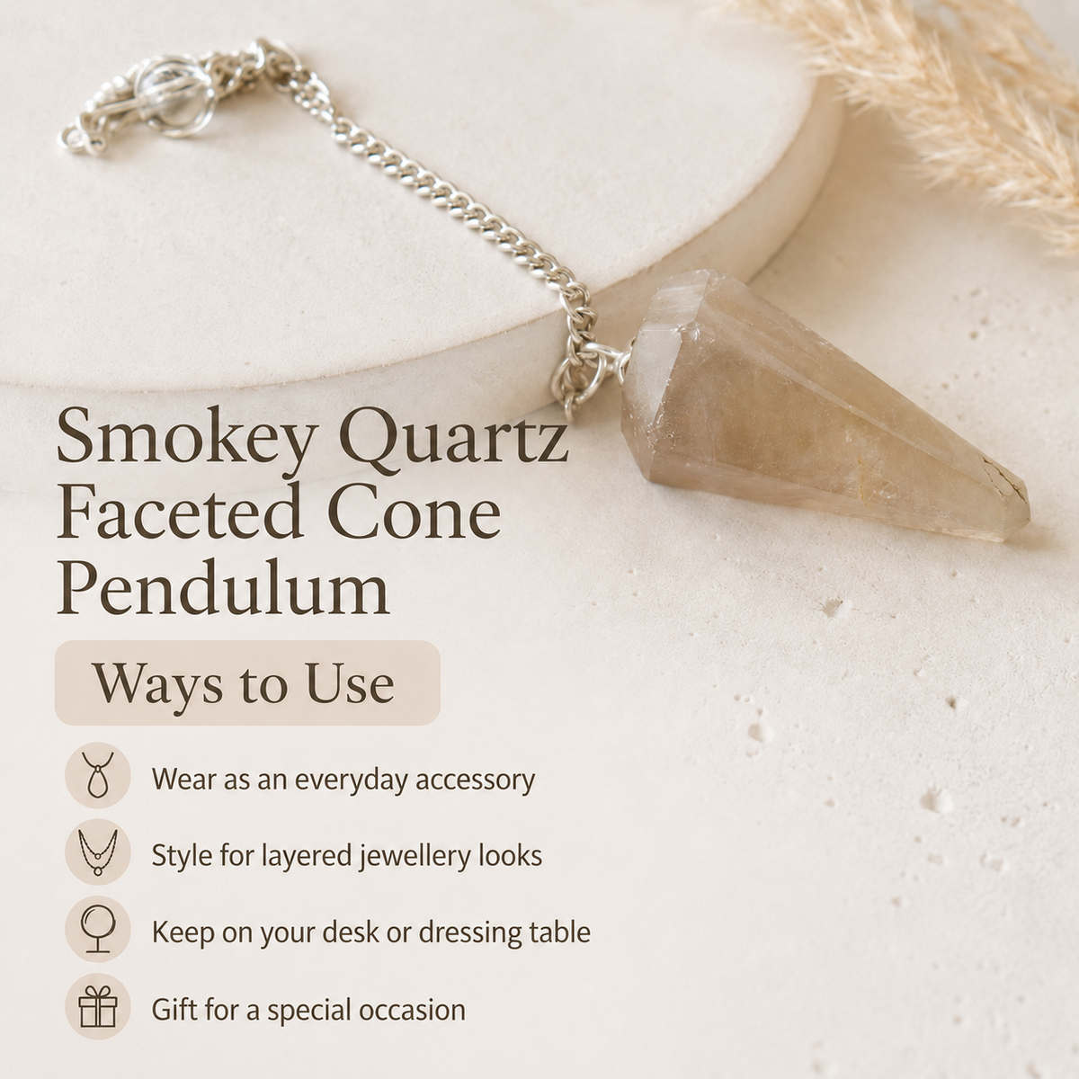 Smokey Quartz Pendulum (Expanded Awareness and Channeling)  DestGlow