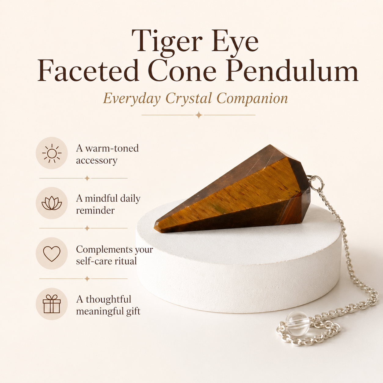 Tiger Eye Pendulum (Longevity and Protection)  DestGlow