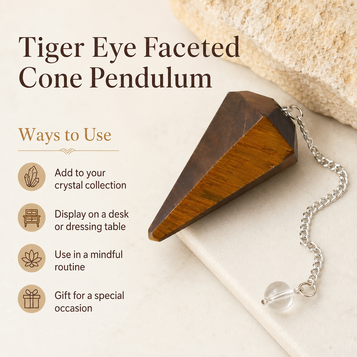 Tiger Eye Pendulum (Longevity and Protection)  DestGlow