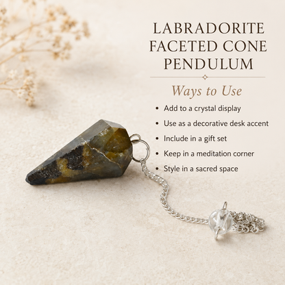 Labradorite Pendulum (Synchronicity and Protection)  DestGlow