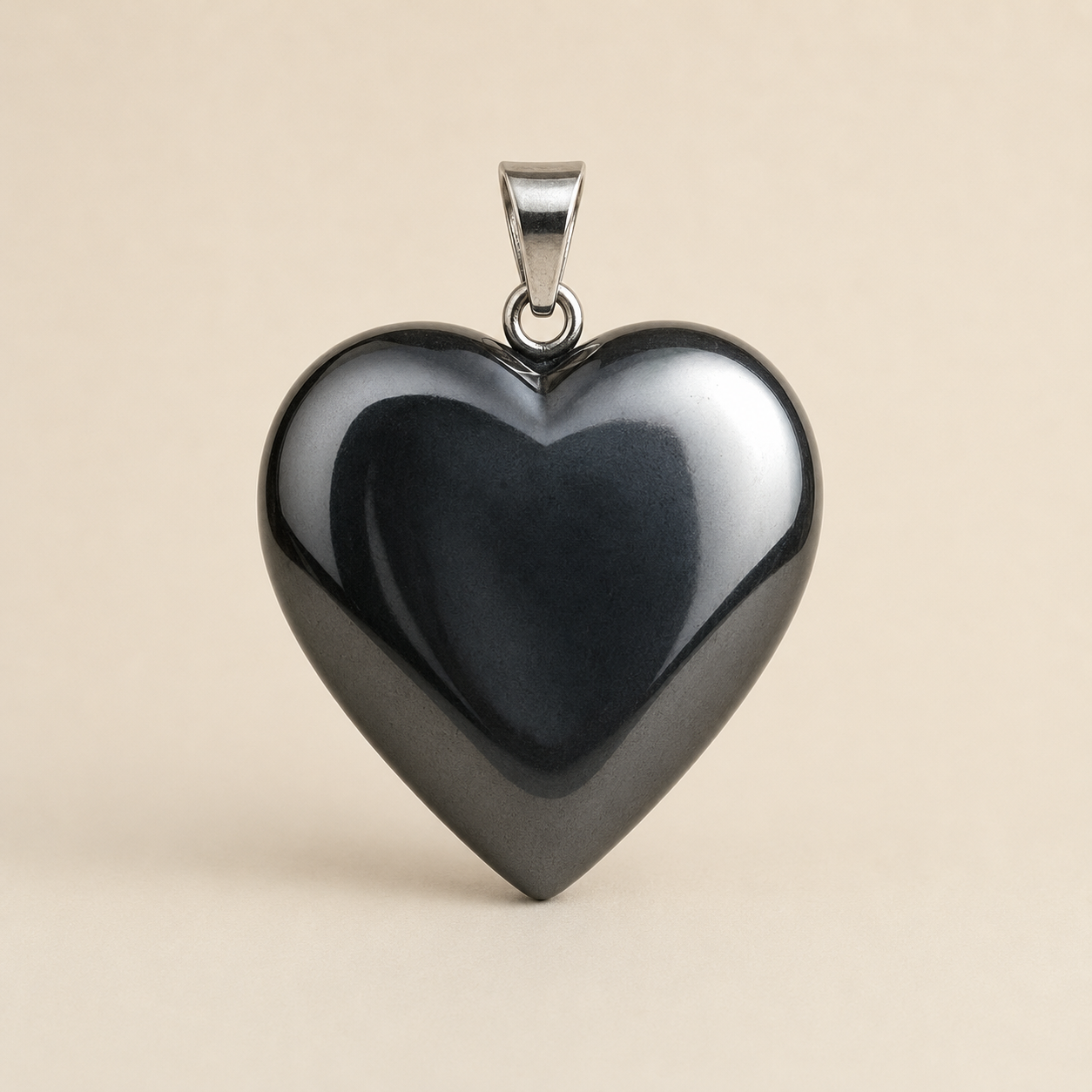 Genuine Hematite Crystal Heart Pendant, Genuine Heart Shaped Necklaces  DestGlow