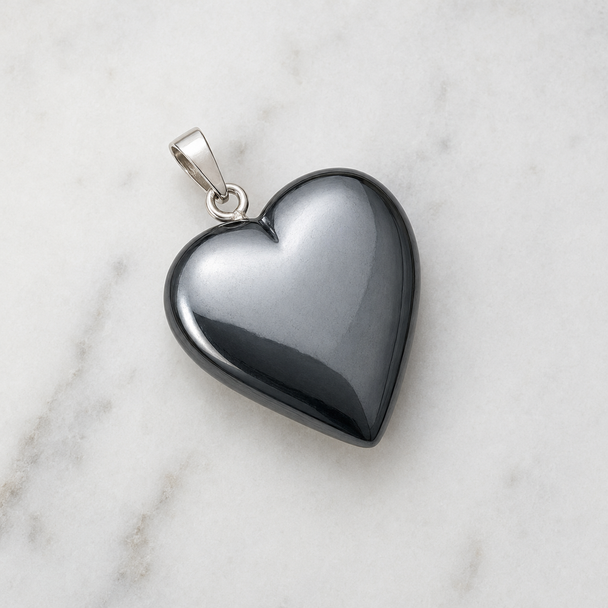 Genuine Hematite Crystal Heart Pendant, Genuine Heart Shaped Necklaces  DestGlow