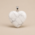 Polished Howlite Crystal Heart Pendant, Genuine Heart Shaped Necklaces  DestGlow