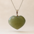 Real Green Aventurine Crystal Heart Pendant, Genuine Heart Shaped Necklaces  DestGlow