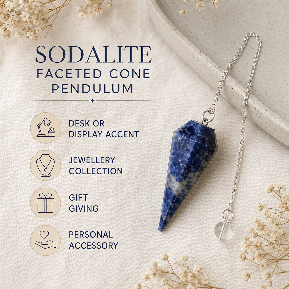 Sodalite Pendulum (Intuition and Truth)  DestGlow