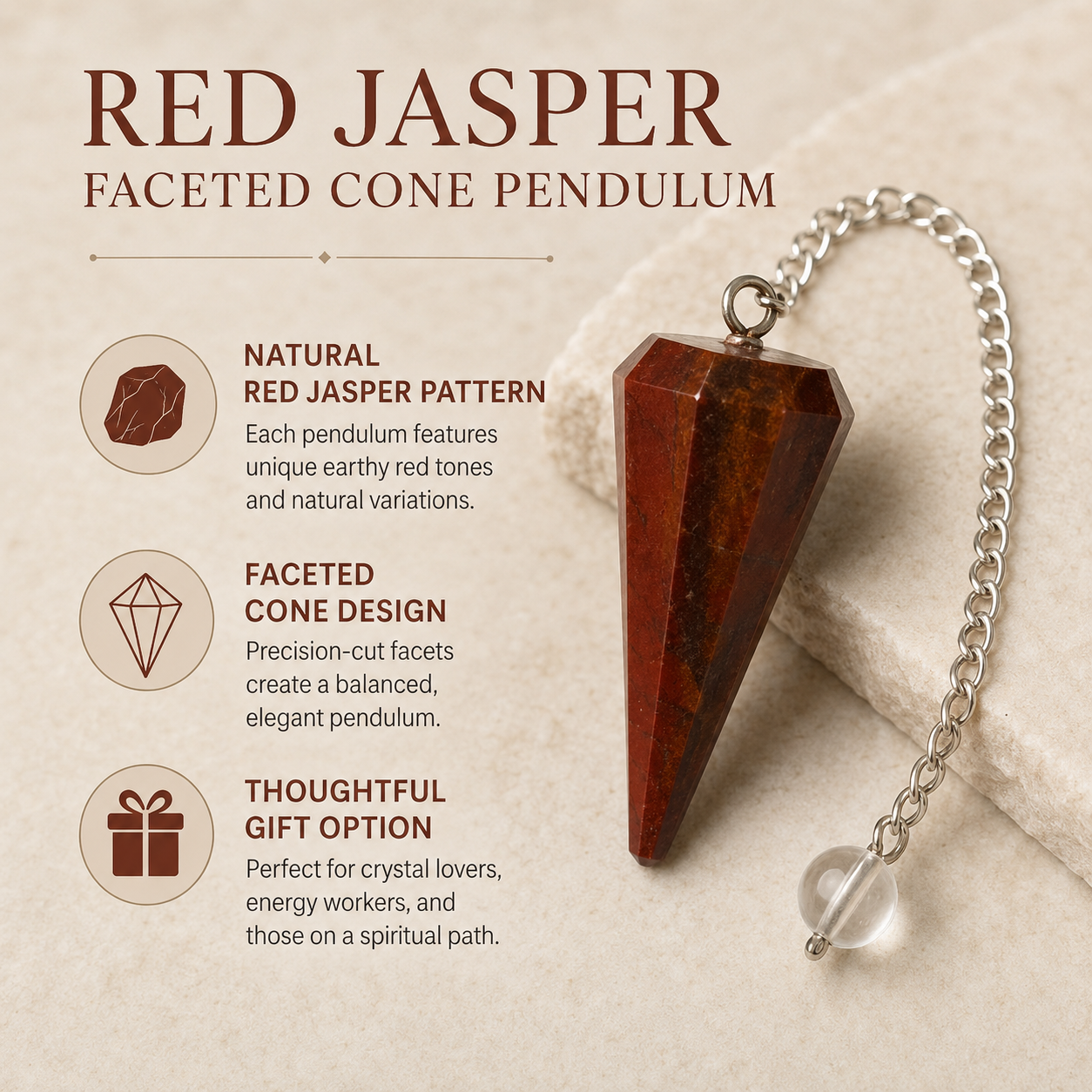 Red Jasper Pendulum (Generosity and Manifestation )  DestGlow
