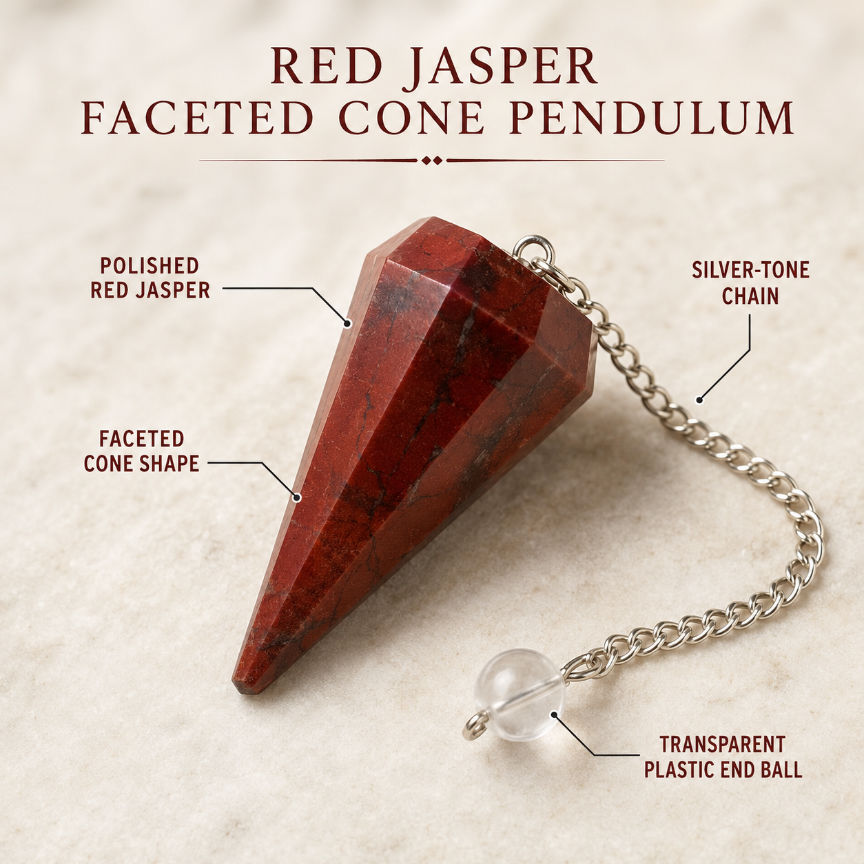 Red Jasper Pendulum (Generosity and Manifestation )  DestGlow
