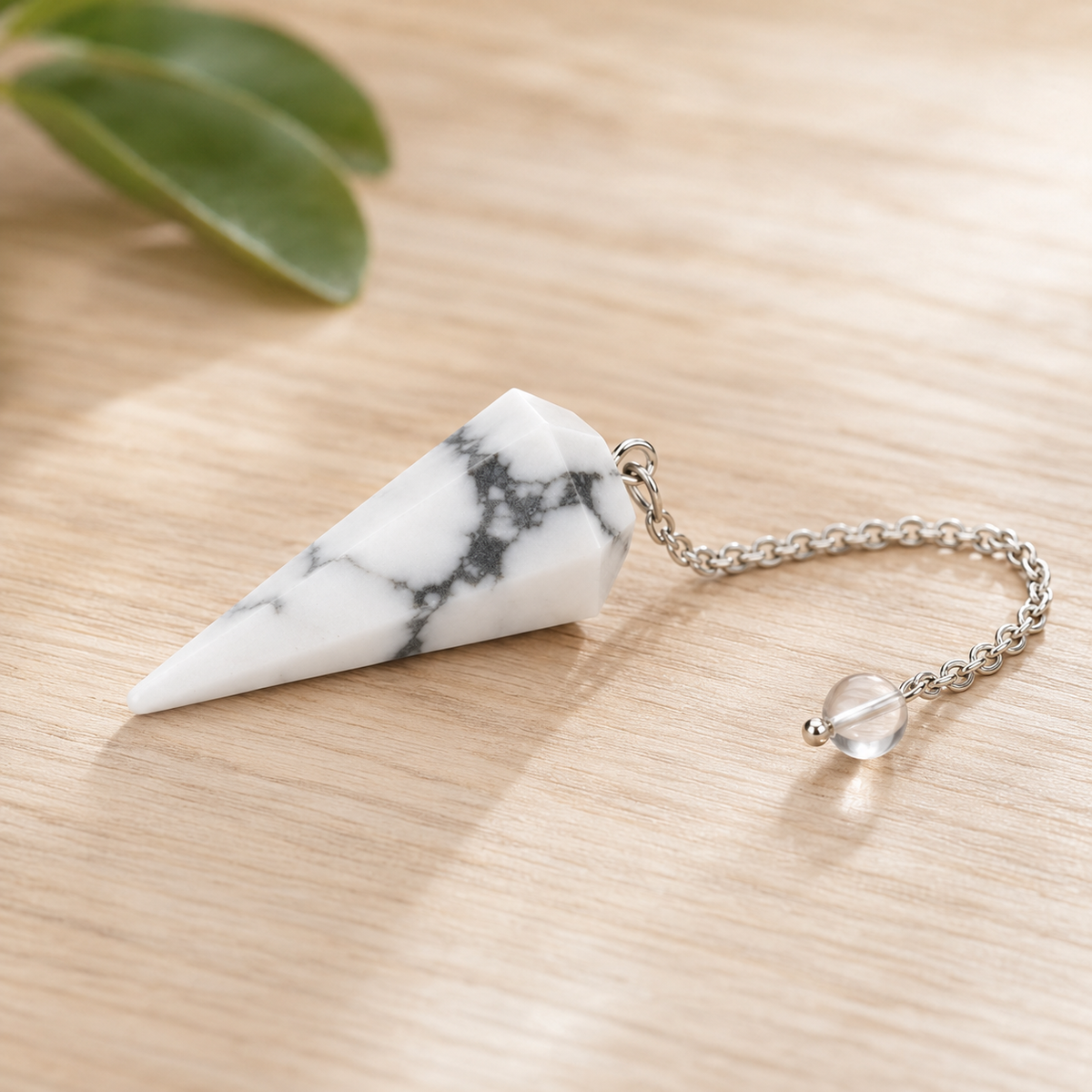 Howlite Pendulum (Inspiration and Balance)  DestGlow