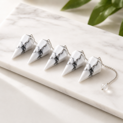 Howlite Pendulum (Inspiration and Balance)  DestGlow