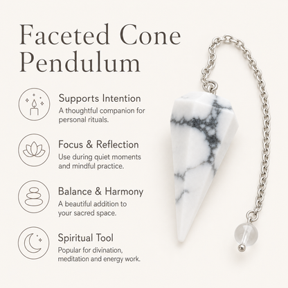 Howlite Pendulum (Inspiration and Balance)  DestGlow