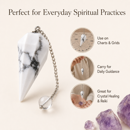 Howlite Pendulum (Inspiration and Balance)  DestGlow