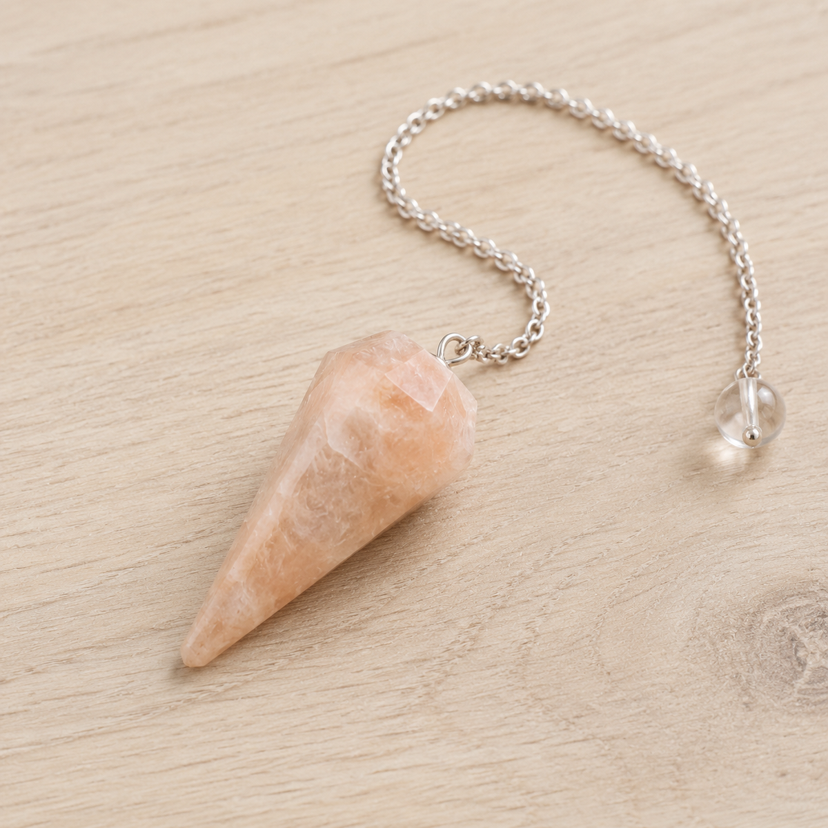 Moonstone Faceted Hexagon Pendulum, Crystal Pendulum  DestGlow
