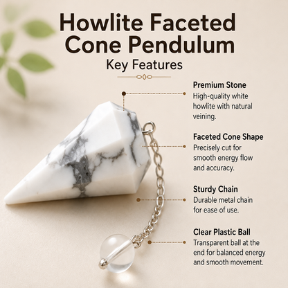 Howlite Pendulum (Inspiration and Balance)  DestGlow