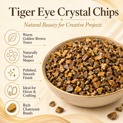 Tiger Eye Gemstone Chips (Protection and Willpower)