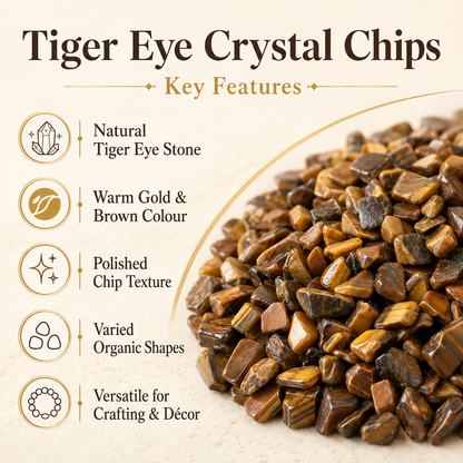 Tiger Eye Gemstone Chips (Protection and Willpower)  DestGlow