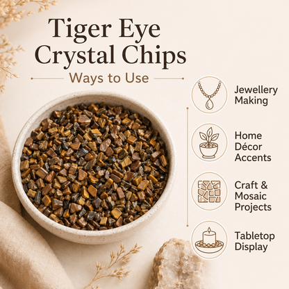 Tiger Eye Gemstone Chips (Protection and Willpower)