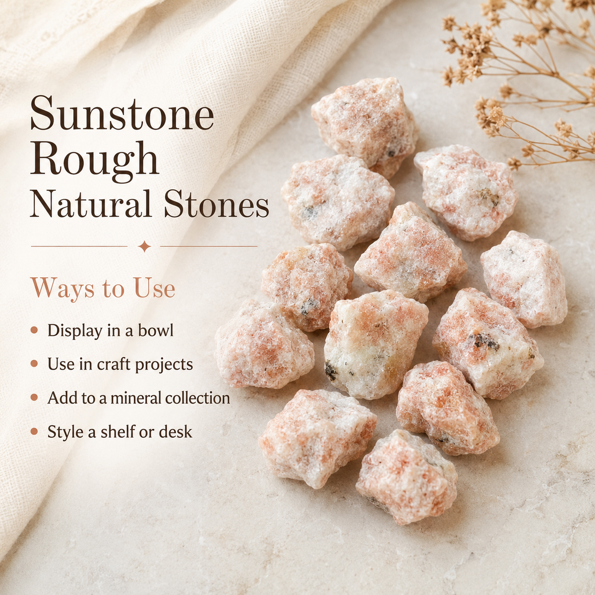 Sunstone Rough Rocks (Cleansing and Transformation )  DestGlow