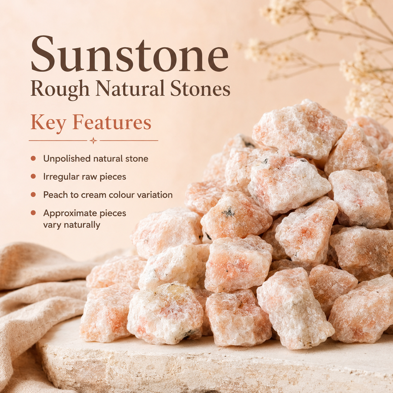 Sunstone Rough Rocks (Cleansing and Transformation )  DestGlow