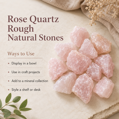 Rose Quartz Rough Rocks (Support Emotional and Boost Feelings Of Peace)  DestGlow