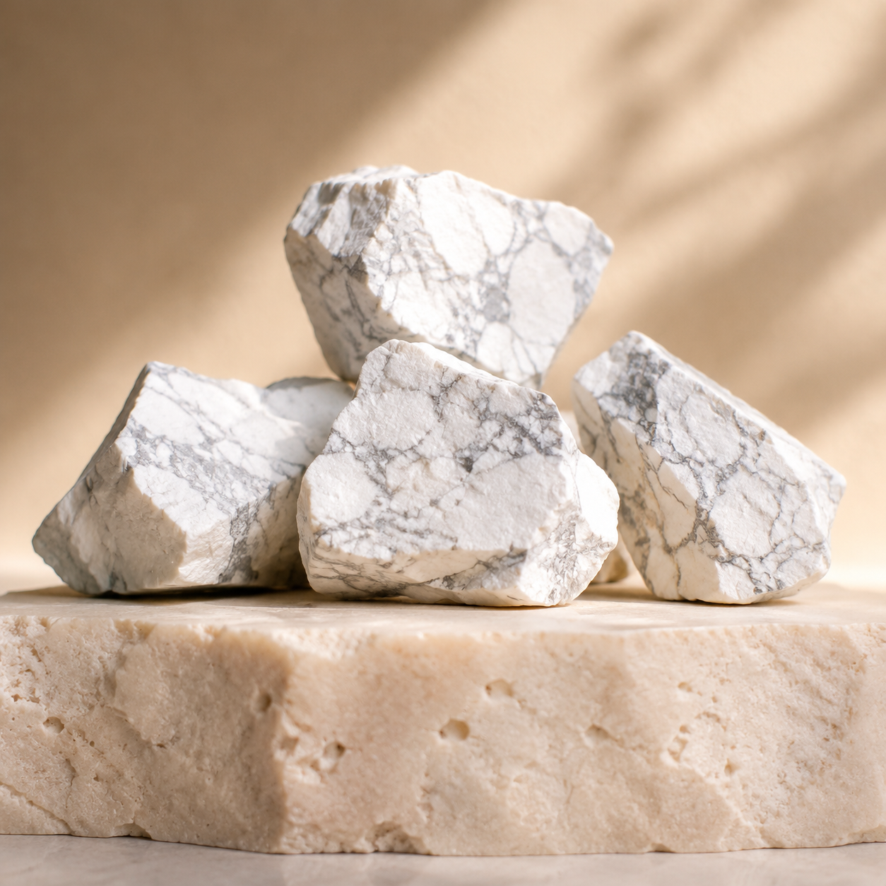 Howlite Rough Rocks (Strength and Stress Relief)  DestGlow